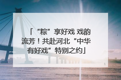 “粽”享好戏 戏韵流芳！共赴河北“中华有好戏”特别之约