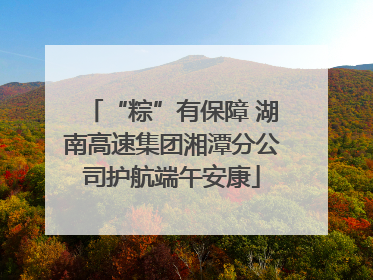 “粽”有保障 湖南高速集团湘潭分公司护航端午安康