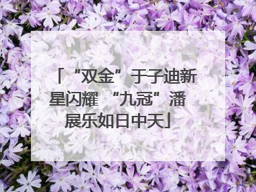 “双金”于子迪新星闪耀 “九冠”潘展乐如日中天