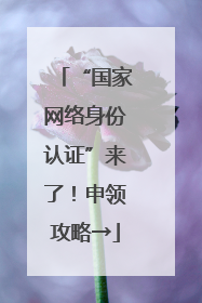 “国家网络身份认证”来了！申领攻略→