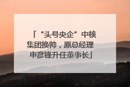 “头号央企”中核集团换帅，原总经理申彦锋升任董事长