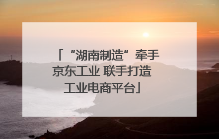 “湖南制造”牵手京东工业 联手打造工业电商平台