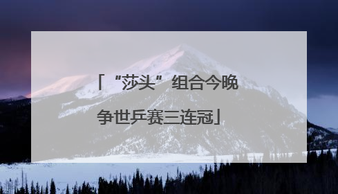 “莎头”组合今晚争世乒赛三连冠