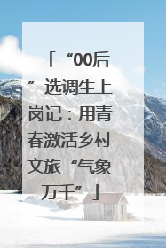 “00后”选调生上岗记：用青春激活乡村文旅“气象万千”