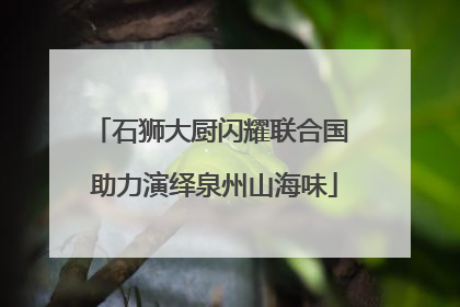 石狮大厨闪耀联合国 助力演绎泉州山海味