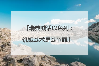 瑞典喊话以色列：饥饿战术是战争罪