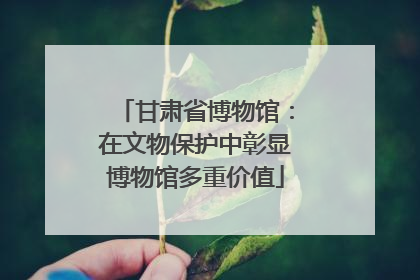 甘肃省博物馆：在文物保护中彰显博物馆多重价值