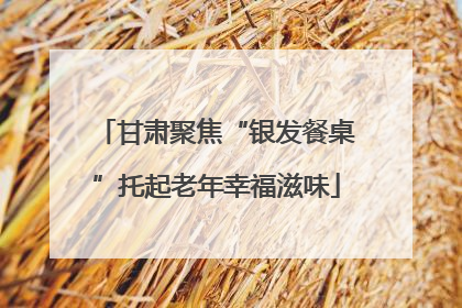 甘肃聚焦“银发餐桌”托起老年幸福滋味
