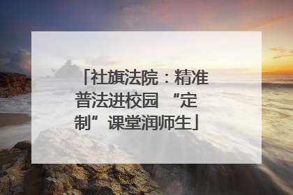 社旗法院：精准普法进校园 “定制”课堂润师生