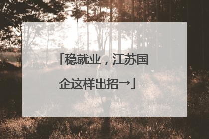 稳就业，江苏国企这样出招→