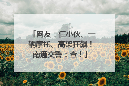 网友：仨小伙、一辆摩托、高架狂飙！南通交警：查！