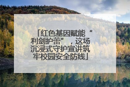 红色基因赋能“利剑护蕾”，这场沉浸式守护宣讲筑牢校园安全防线