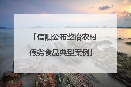 信阳公布整治农村假劣食品典型案例