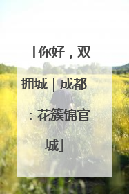 你好，双拥城｜成都：花簇锦官城