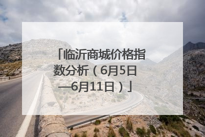 临沂商城价格指数分析（6月5日—6月11日）