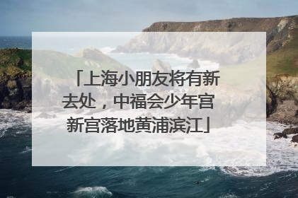 上海小朋友将有新去处，中福会少年宫新宫落地黄浦滨江