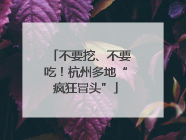 不要挖、不要吃！杭州多地“疯狂冒头”
