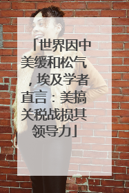 世界因中美缓和松气，埃及学者直言：美搞关税战损其领导力