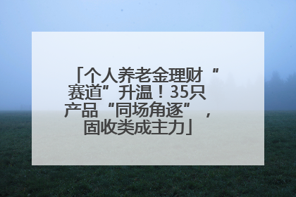 个人养老金理财“赛道”升温！35只产品“同场角逐”，固收类成主力