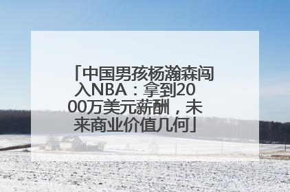 中国男孩杨瀚森闯入NBA：拿到2000万美元薪酬，未来商业价值几何