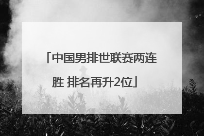 中国男排世联赛两连胜 排名再升2位