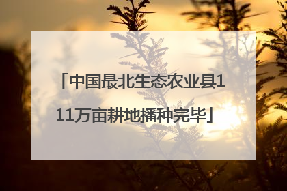 中国最北生态农业县111万亩耕地播种完毕