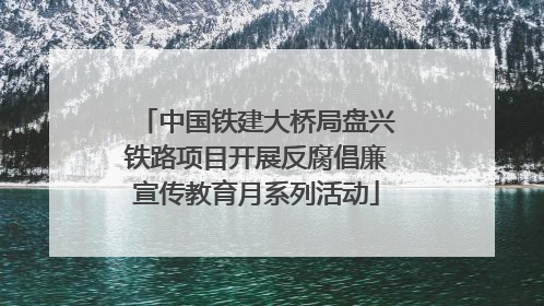 中国铁建大桥局盘兴铁路项目开展反腐倡廉宣传教育月系列活动