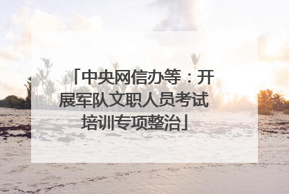 中央网信办等：开展军队文职人员考试培训专项整治