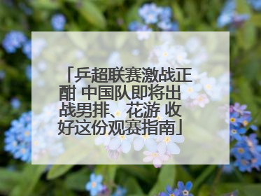 乒超联赛激战正酣 中国队即将出战男排、花游 收好这份观赛指南