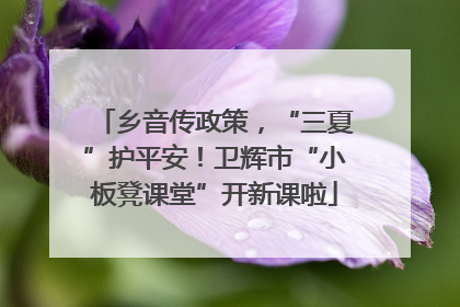 乡音传政策，“三夏”护平安！卫辉市“小板凳课堂”开新课啦