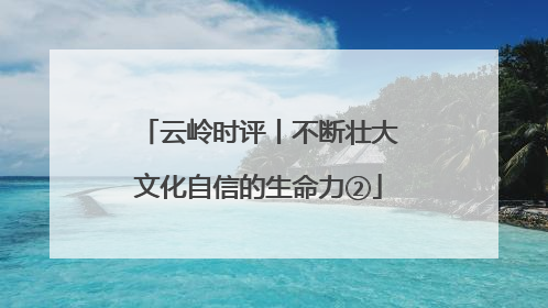 云岭时评丨不断壮大文化自信的生命力②