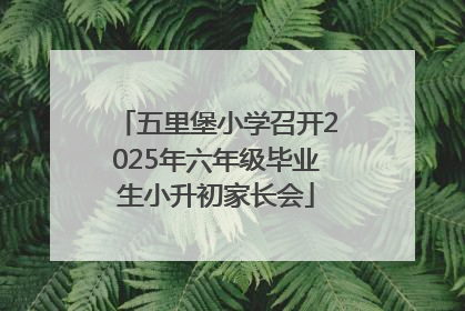 五里堡小学召开2025年六年级毕业生小升初家长会