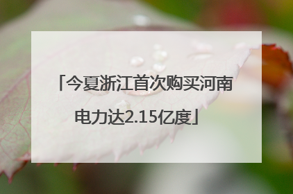 今夏浙江首次购买河南电力达2.15亿度