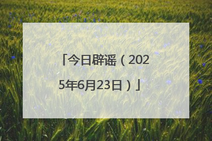今日辟谣（2025年6月23日）