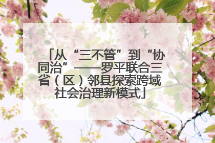 从“三不管”到“协同治”——罗平联合三省（区）邻县探索跨域社会治理新模式