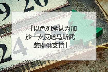 以色列承认为加沙一支反哈马斯武装提供支持