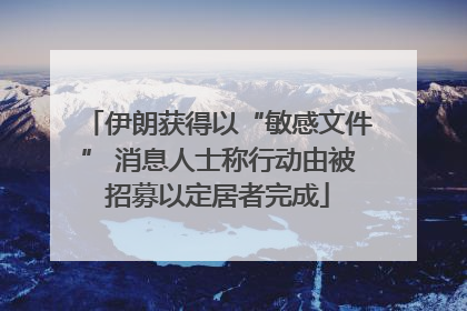 伊朗获得以“敏感文件” 消息人士称行动由被招募以定居者完成