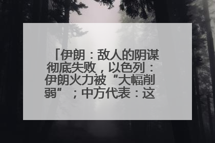 伊朗：敌人的阴谋彻底失败，以色列：伊朗火力被“大幅削弱”；中方代表：这次不能再有欺骗