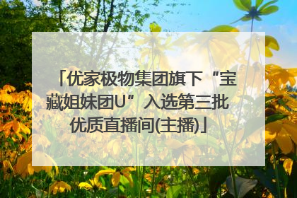 优家极物集团旗下“宝藏姐妹团U”入选第三批优质直播间(主播)