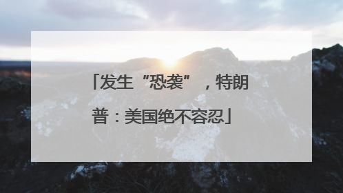 发生“恐袭”，特朗普：美国绝不容忍