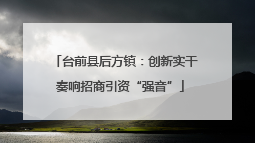 台前县后方镇：创新实干奏响招商引资“强音”