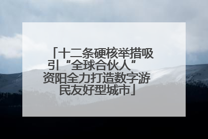 十二条硬核举措吸引“全球合伙人” 资阳全力打造数字游民友好型城市