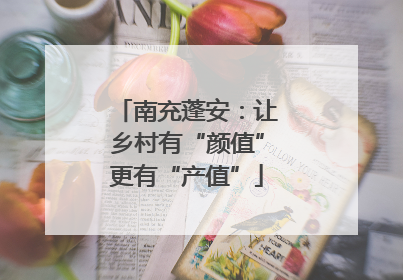 南充蓬安：让乡村有“颜值”更有“产值”