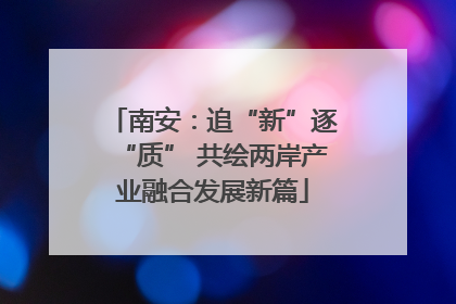 南安：追“新”逐“质” 共绘两岸产业融合发展新篇