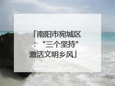 南阳市宛城区：“三个坚持”激活文明乡风