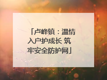 卢峰镇：温情入户护成长 筑牢安全防护网
