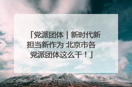 党派团体｜新时代新担当新作为 北京市各党派团体这么干！