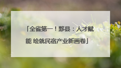 全省第一！黟县：人才赋能 绘就民宿产业新画卷