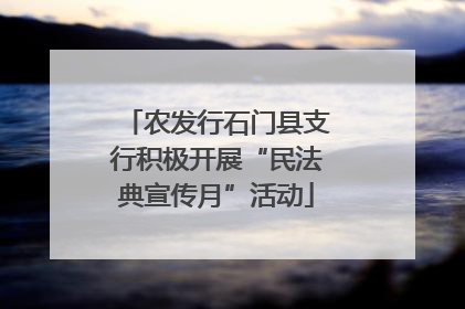 农发行石门县支行积极开展“民法典宣传月”活动