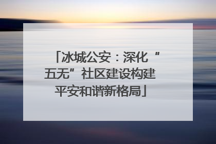 冰城公安：深化“五无”社区建设构建平安和谐新格局